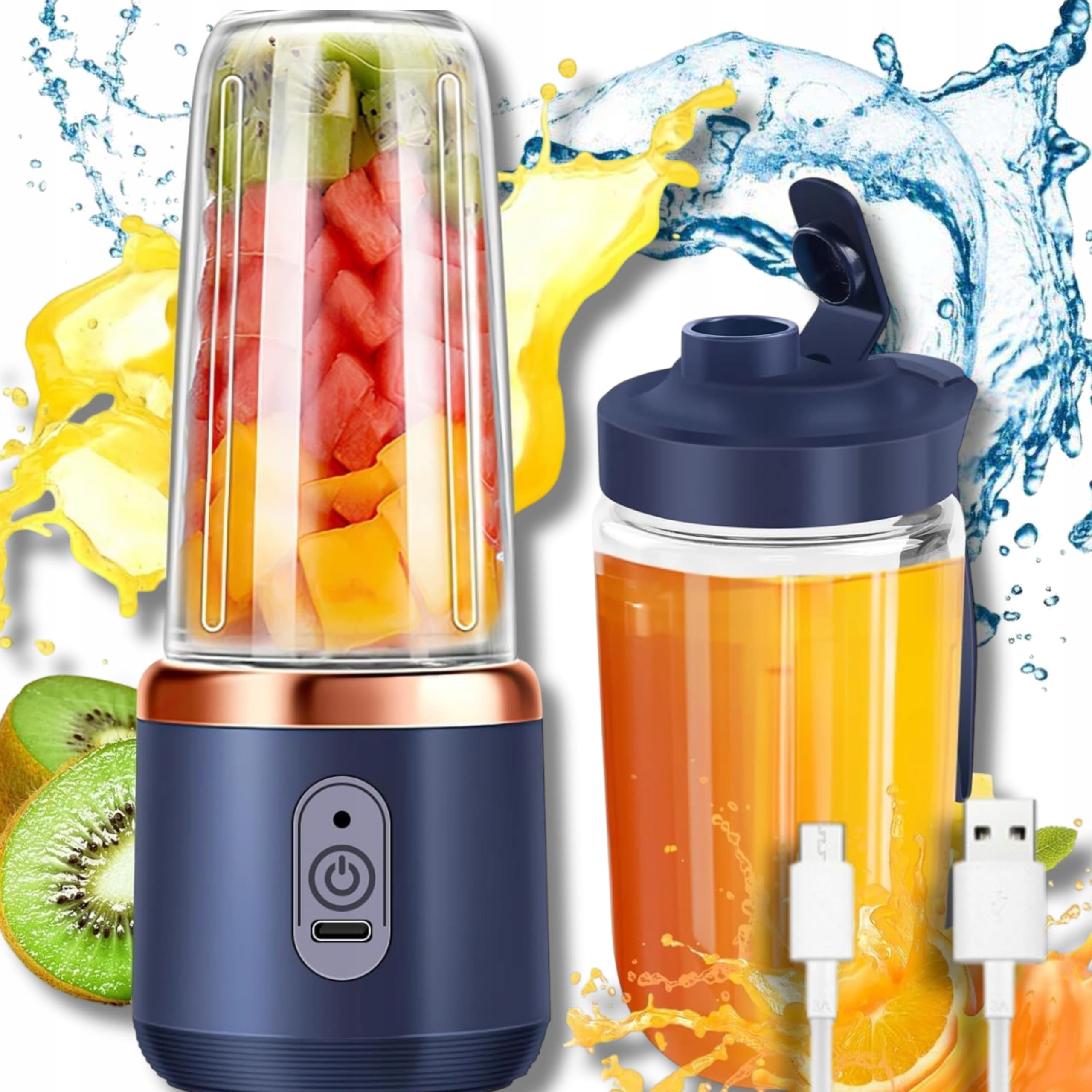 Elektryczny kubek do wyciskania soku Przenośny bezprzewodowy blender do owoców Mini wielofunkcyjna sokowirówka kuchenna Ładowanie przez USB Kubek do wyciskania soku na zewnątrz